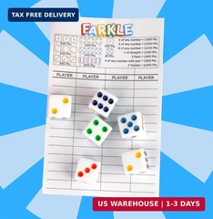 Regal Games – Farkle Classic Dice Game w/ 6 Colored Dice, 1 Convenient Dice Cup