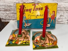 Vintage 1939 Milton Bradley Ring Toss Game 2-3 Players Complete Set 4228