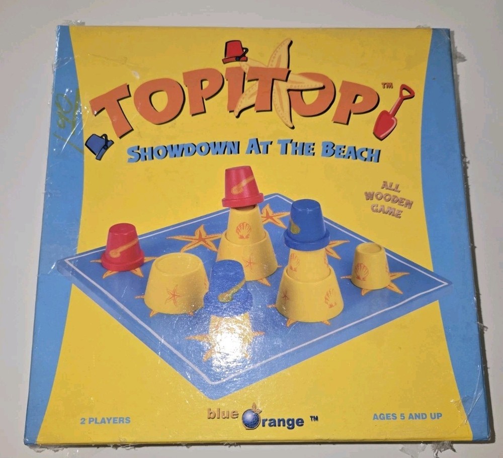 Topitop Wooden Game Blue 2004 Showdown At The Beach Ages 5+ New Sealed FreeS&H