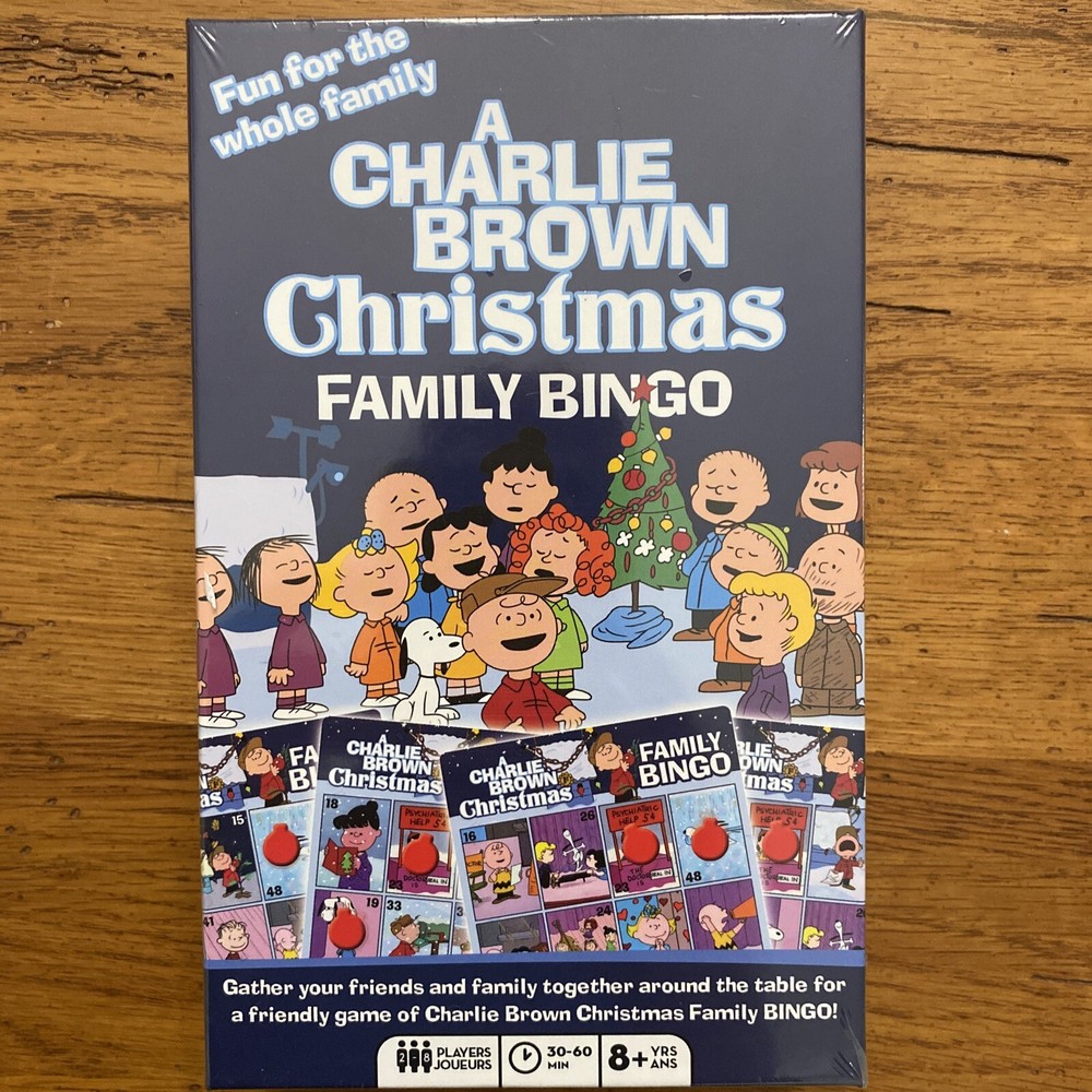 Charlie Brown Christmas Family Bingo Peanuts 2-8 player 8+ Years Family Fun