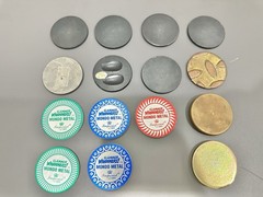 Vintage 90s Metal Pog Slammer Mix Lot – Ying Yang – 8 Ball – Peace – Wild One