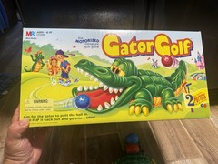Vintage 1993 Milton Bradley Gator Golf Game Tested Works 2 Clubs 2 Balls + Instr
