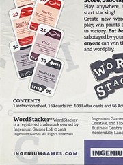 WORD STACKER Family Word Building Game, 2-6 Players 10yr+ ~ Ingenium Games NEW