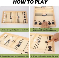 ” Fast Sling Puck Game,Wooden Hockey Game Sling Puck.Desktop Battle Wood..