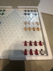 Vtg 2003 Glass Chinese Checkers Multicolored Pcs Cardinal Industries 14″ OPEN