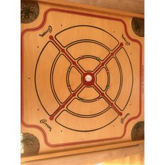 Vintage Carrom Gameboard 125 Games Reversible Wood Board Original Box No. 108