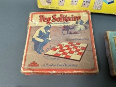 Huge Vintage lot 1930’s & 40s Board Card Games & Toys & Blocks Bingo Anagrams