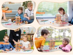 Montessori Game Wooden Board Games for Kids 4-6-8-12, Math Educational Toys 3 5