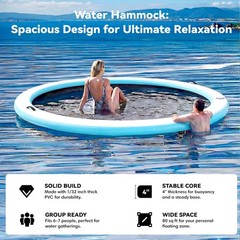 Inflatable Floating Dock 10 Round 4in Woven Fabric Pool Lake Ocean 1-2 2-8 Ring