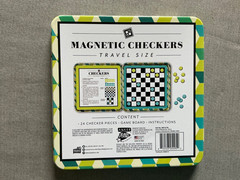 Magnetic Checkers Travel Size Mini Game in Metal Tin – Compact Portable Set