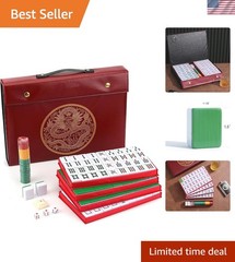 Travel-Ready Chinese Mahjong Set with 146 Durable Melamine Tiles & Accessories