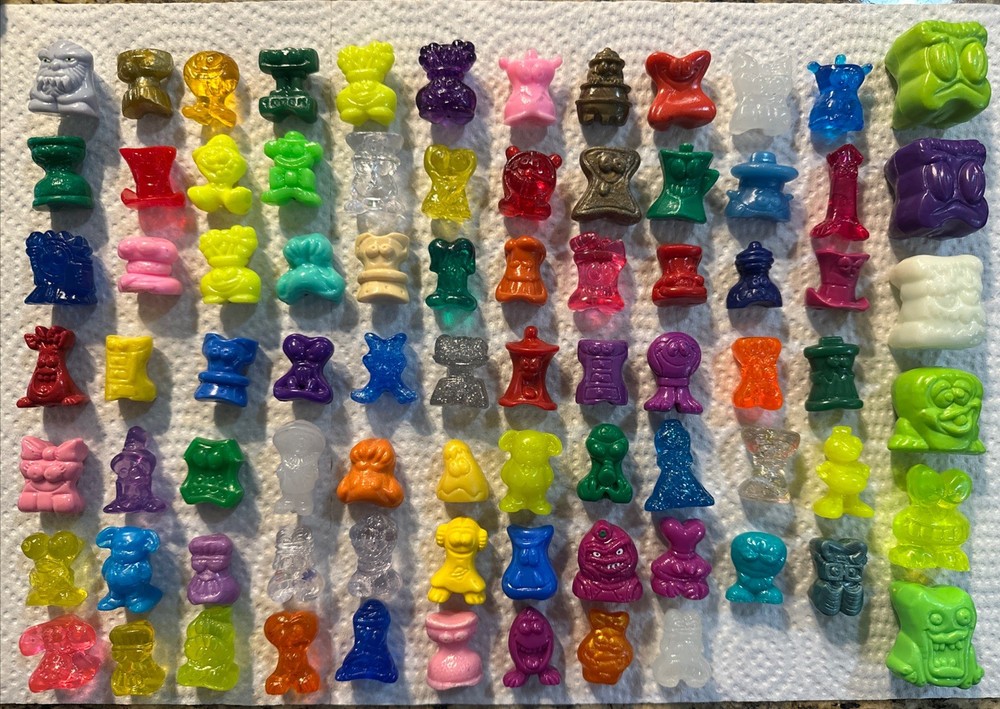Vintage Gogo’s Crazy Bones Huge Mixed Lot Figures Gogo Toys Go Go Rare Glitter