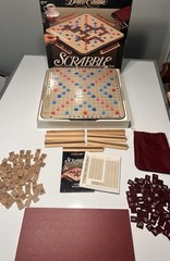 Scrabble Crossword Game Deluxe Edition Turntable 4034 1989 Milton Bradley Read