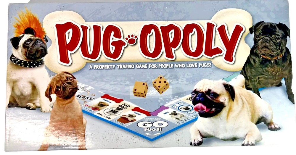 Pug-Opoly A Property Trading Board Game Pugs Board Game Late For The Sky Dogs