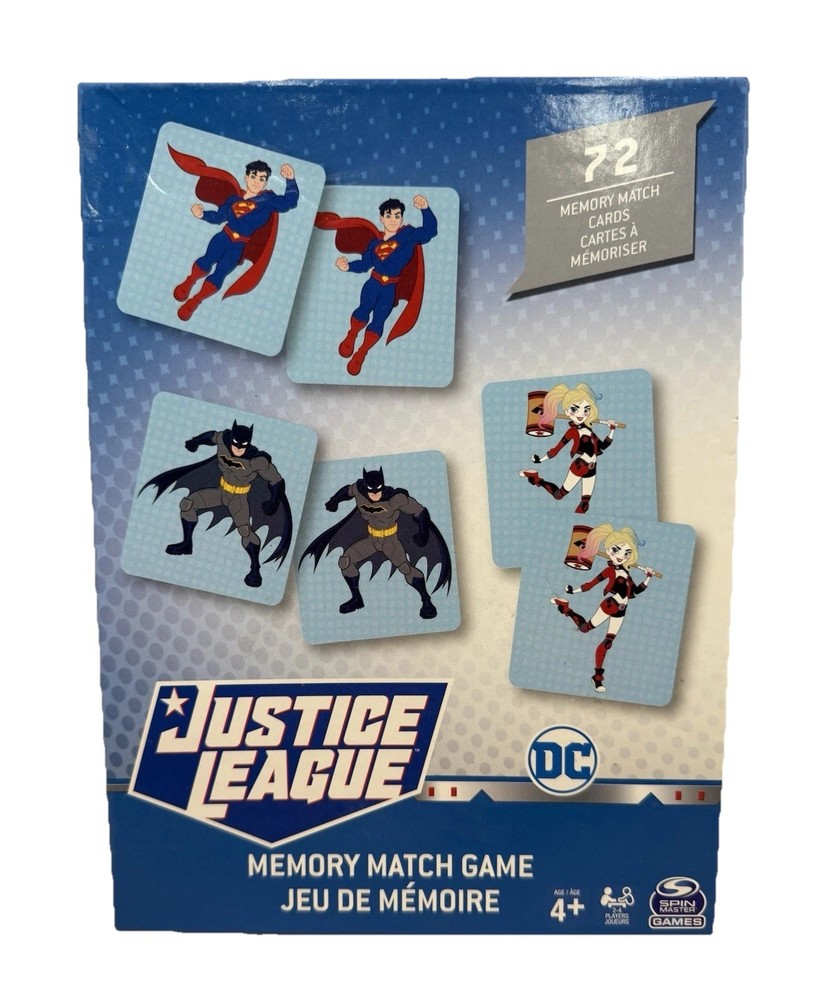 Justice League MemoryCards Game Matching -Batman Robin Harley Quinn Superman NEW