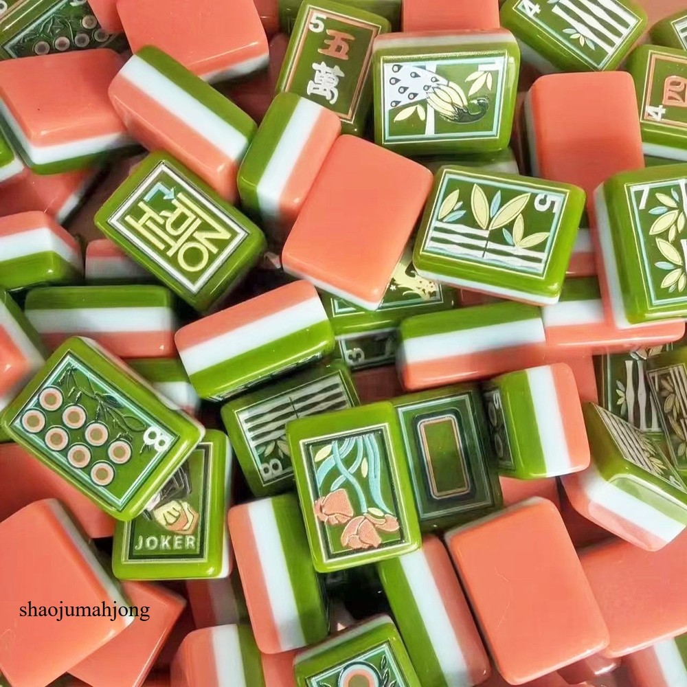 NEW! Vibrant Layered Mahjong Tiles – Full American Set 160Tiles – Hand painting