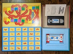 MB 1980’s Chutes (Snakes) & Ladders VCR Story Board Game From 1986 100% Complete
