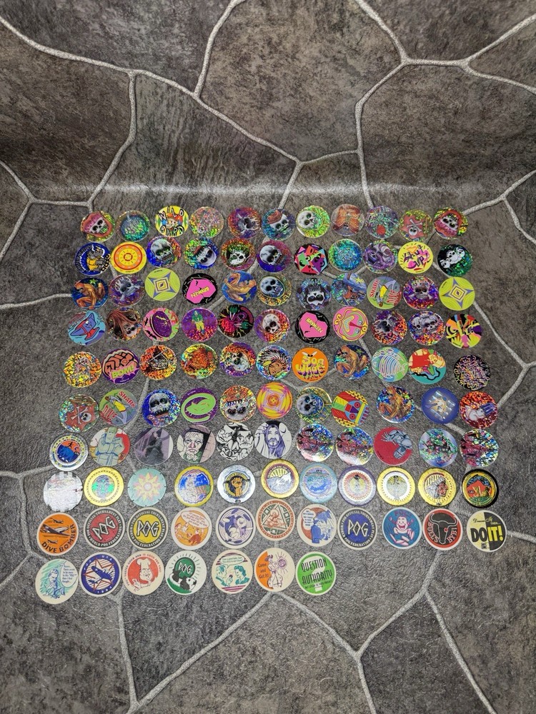 Lot of 106 Various Brands Pog , Slammer Whammers , Cybot Kaps