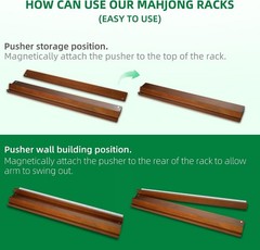 Wooden Mahjong Racks with Magnetic Pushers – Set of 4, Solid Wood | For American