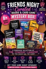 Curated Friends Game Night Mystery Box Board &Card Game Bundle Party Game Lot8+