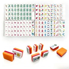 160 American Mahjong Tiles – 4-Layer Acrylic Engraved, Orange Set for Game Night