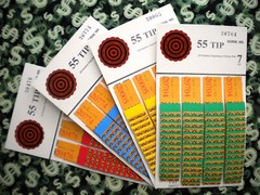 ( 4 Lot ) 55 REGULAR “NOT Sure” TIP BOARDS {0-7 to 7-9} Pull Tab Jar Tickets