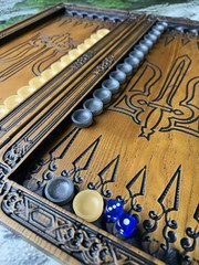 Ukraine BACKGAMMON Trident Luxury Wooden Board Game Carved Set New Nardy Нарды