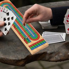 Cribbage Board Game Set w/Storage – Fun Table Game with Wooden Board for Adul…