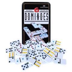 Double Six Dominoes Set for Adults, Classic Domino Game with Tin Box – 28 Tiles