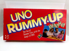 Vintage 1993 Mattel UNO RUMMY UP Tile Game Complete with Stands and Instructions