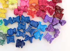 Vintage Gogo’s Crazy Bones, Lot of 74 Mini Figures – Mixed Shapes & Color