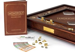Monopoly Luxury Edition with Burl Finished Wood Cabinet