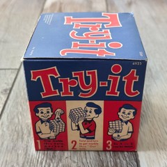Vintage 1960 TRY IT Milton Bradley Toy Puzzle Cube Marble Game With Original Box