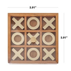 Mainstays Decorative Gold and Wood Tabletop Tic Tac Toe Tabletop Set