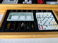 Deluxe Solid Wood Cabinet Monopoly + Clue + 6 Classic Games Chess Checkers Cards
