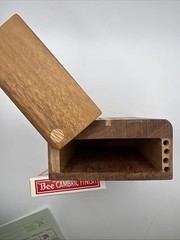 Handmade Wooden Cribbage Board Metal Pegs Tiger Wood