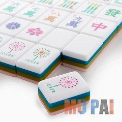 NEW! Vibrant Layered Mahjong Tiles – Full American Set 160Tiles – Pink triangle
