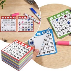 Bingo Paper Game Cards – 1 Card – 100 Books of 5 Sheets