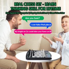 Talking Chess Academy Electronic Smart Game Board Set W/ Voice Pieces 1-2 Player