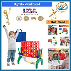 1.9 Feet Giant 4-In-A-Row Game Set for Kids & Adults Outdoor Indoor Yard Fami…