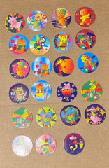 Lot of 22. Vintage Pogs milk caps Animals