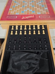 Monopoly Scrabble +4 Classic Games Solid Wood Cabinet Some Parts Sealed Unused