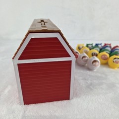 UNO Moo Game Complete With Barn Case Figures Mattel 2008