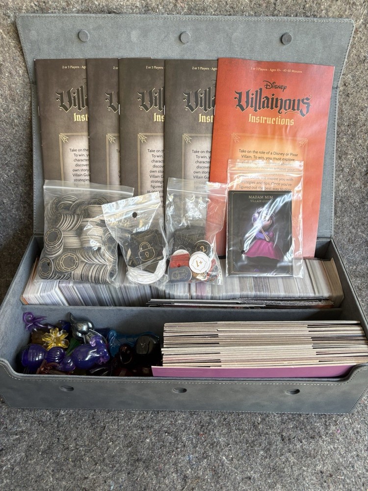 RAVENSBERGER Disney Villainous Board Game Lot Collection & Gamegenic Case NICE!