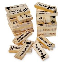 Pakoc Couples Game Wooden Tumbling Tower Game 48 Wooden Stacking Game