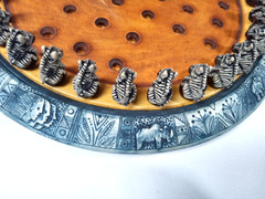 African Zebra Solitaire 11” Round Peg Game Kumbala Africa