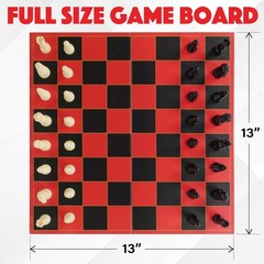 HI-Q Checkers & Tic-Tac-Toe Board Game Set 2-in-1 Family Fun Kids Age 6+