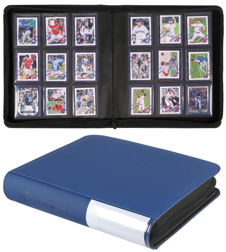 Top Loader Binder, Holds 288 Card, 9 Pocket TOP 9 288, Navy Blue