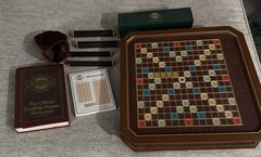 Franklin Mint 1990 Scrabble Board Gold Collector’s Edition, Turntable, Complete