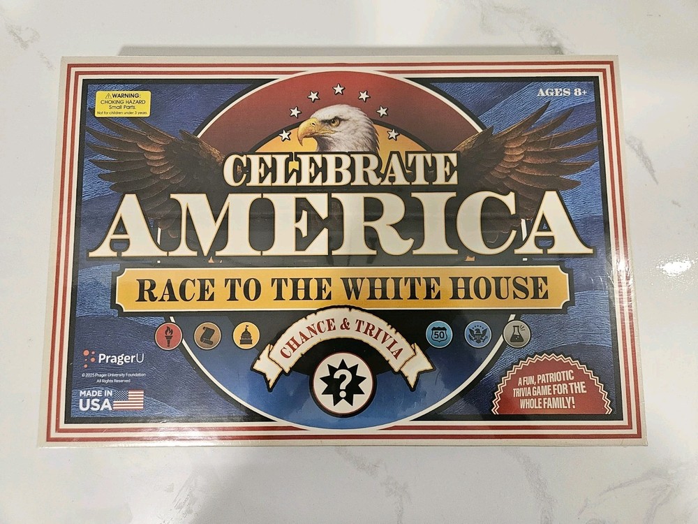 PragerU Celebrate America Race to the White House Board Game USA Trivia New